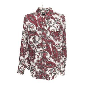 NEW WITH TAGS Isabel Marant Paisley Print Long Sleeve Button-Up Top Size: S | US